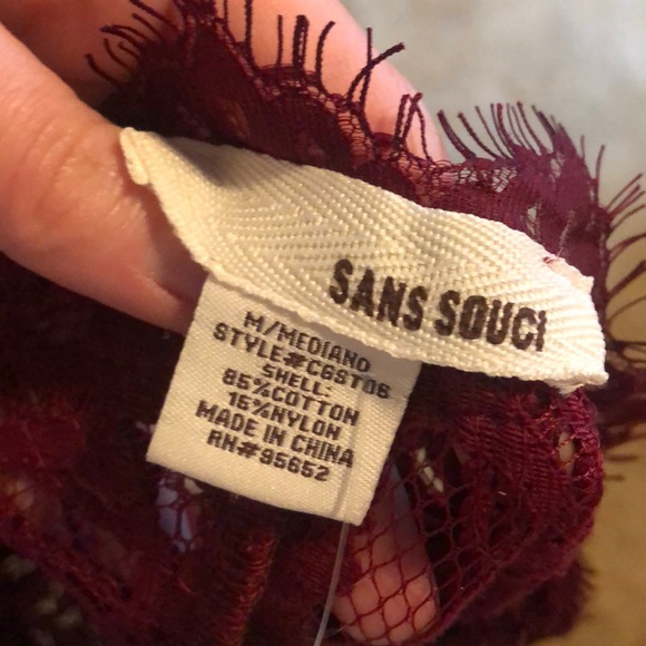 Burgundy Lace Crop Top NWT - Picture 4 of 4